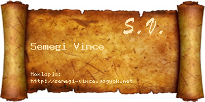 Semegi Vince névjegykártya